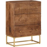 Chest Drawers 55x30x76 cm Solid Wood Mango & Iron x 30 x 76 cm