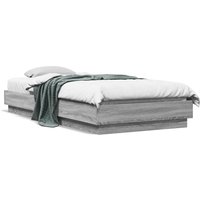 Berkfield Home Bed Frame without Mattress with LED Lights Grey Sonoma 100x200 cm