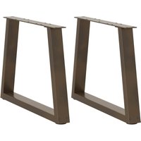 Berkfield Home Dining Table Legs V-Shape 2 pcs Black 70x(42-43.3) cm Steel