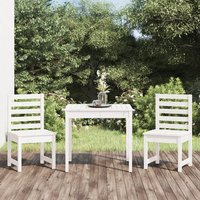 Berkfield Home 3 Piece Garden Bistro Set White Solid Wood Pine