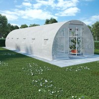 Berkfield Home Greenhouse 27m² 900x300x200 cm in White | Size: 900 x 300 x 200 cm
