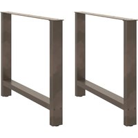 Berkfield Home Coffee Table Legs Natural Steel 2 pcs 90x(72-73) cm Steel in Grey