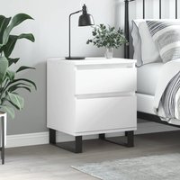 Berkfield Home Bedside Cabinet White 40x35x50 cm Engineered Wood | Size: 40 x 35 x 50 cm