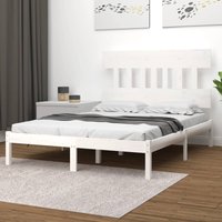 Berkfield Home Bed Frame White Solid Wood 160x200 cm