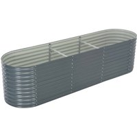 Berkfield Home Garden Raised Bed 320x80x81 cm Galvanised Steel Grey | Size: 320 x 80 x 81 cm