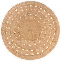 Area Rug Braided Design Jute 240 cm Round cm diameter