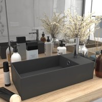 Berkfield Home Bathroom Sink with Overflow Ceramic Dark Grey