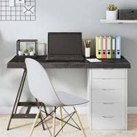 Berkfield Home Table Top Dark Grey 120x60x(2-6) cm Treated Solid Wood Oak