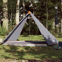 Berkfield Home Family Tent Tipi 8-Person Grey & Orange Waterproof