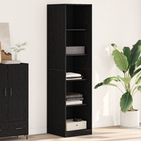 Berkfield Home Black Oak Wardrobe - 50 x 50 x 200 cm - Made of Engineered Wood