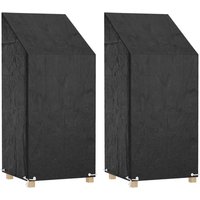 Berkfield Home Garden Chair Covers 2 pcs 8 Eyelets 65x65x110/150 cm Polyethylene in Black