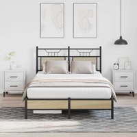 Berkfield Home Bed Frame without Mattress Sonoma Oak 120x190 cm Small Double Engineered Wood in Brown