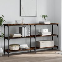 Berkfield Home Console Table Smoked Oak 150x29x75 cm Engineered Wood in Brown | Size: 150 x 29 x 75 cm