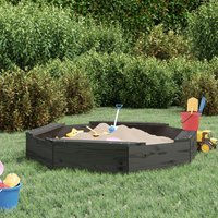 Berkfield Home Sandbox with Seats Grey Octagon Solid Wood Pine