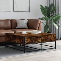 Berkfield Home Coffee Table Smoked Oak 100x99x40 cm Engineered Wood in Brown | Size: 100 x 99 x 40 cm