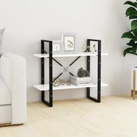 Berkfield Home 2-Tier Book Cabinet White 80x30x70 cm Engineered Wood | Size: 80 x 30 x 70 cm