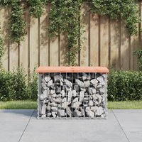 Berkfield Home Garden Bench Gabion Design 63x44x42 cm Solid Wood Douglas in Brown | Size: 63 x 44 x 42 cm