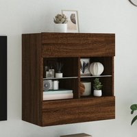 TV Wall Cabinet LED Lights Oak 58.5x30x60.5 cm