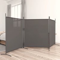 Berkfield Home 3-Panel Room Divider Anthracite 525x180 cm Fabric in Black