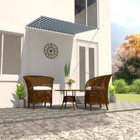 Berkfield Home Retractable Awning 150x150 cm Blue & White