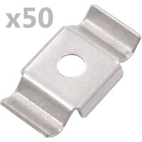 Berkfield Home Butterfly Fence Clips 50 pcs Stainless Steel in Silver