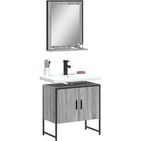 Berkfield Home 2 Piece Bathroom Cabinet Set Grey Sonoma Engineered Wood