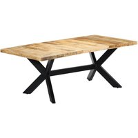 Berkfield Home Dining Table 200x100x75 cm Solid Mango Wood in Brown | Size: 200 x 100 x 75 cm
