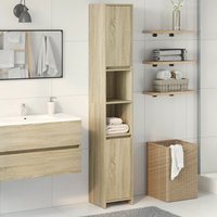 Berkfield Home Bathroom Cabinet Sonoma Oak 30x30x183.5 cm Engineered Wood in Brown