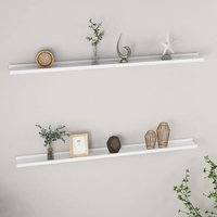 Berkfield Home Wall Shelves 2 pcs White 115x9x3 cm | Size: 115 x 9 x 3 cm