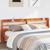 Headboard Shelves Wax 200 cm Solid Wood Pine