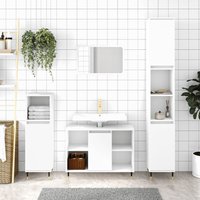 Berkfield Home Bathroom Cabinet White 30x30x100 cm Engineered Wood | Size: 30 x 30 x 100 cm