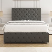 Divan Bed Plush 26" Headboard Footboard & 10" Orthopaedic Mattress Single