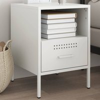 Berkfield Home Bedside Cabinet White 36x39x50.5 cm Steel