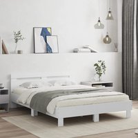 Berkfield Home Bed Frame with LED without Mattress White 140x190 cm