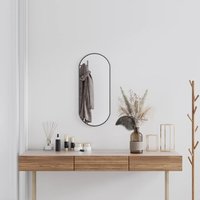 Berkfield Home Wall Mirror Black 70x30 cm Oval