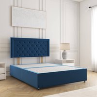 Nova Plush Velvet Divan Bed 24"Headboard & No Mattress No Drawers Single