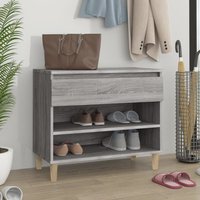 Berkfield Home Shoe Cabinet Grey Sonoma 70x36x60 cm Engineered Wood | Size: 70 x 36 x 60 cm