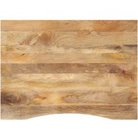 Berkfield Home Desk Top with Curve 110x80x2.5 cm Solid Wood Rough Mango in Brown