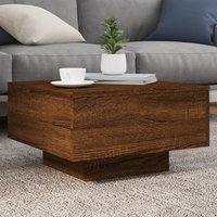 Coffee Table LED Lights Oak 55x55x31 cm x 55 x 31 cm