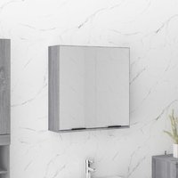 Berkfield Home Bathroom Mirror Cabinet Grey Sonoma 64x20x67 cm | Size: 64 x 20 x 67 cm