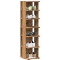 Berkfield Home Shoe Cabinets 2 pcs Artisan Oak 28x27x102 cm Engineered Wood in Brown | Size: 28 x 27 x 102 cm