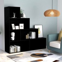 Berkfield Home Book Cabinet/Room Divider Black 155x24x160 cm Engineered Wood | Size: 155 x 24 x 160 cm