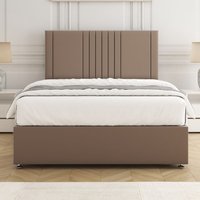 Monaco Velvet Plush Divan Bed Set 24" Headboard & Mattress No Drawers King