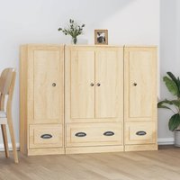 Berkfield Home Highboards 3 pcs Sonoma Oak Engineered Wood in Brown