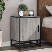 Berkfield Home Bedside Cabinet Grey Sonoma 40x31x50 cm Engineered Wood & Metal | Size: 40 x 31 x 50 cm