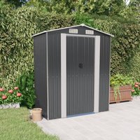 Berkfield Home Garden Shed Anthracite 192x108x223 cm Galvanised Steel in Black | Size: 192 x 108 x 223 cm