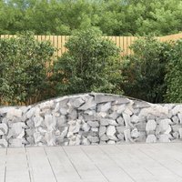 Berkfield Home Arched Gabion Baskets 6 pcs 400x30x60/80 cm Galvanised Iron in Silver
