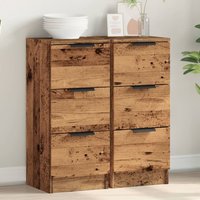 Sideboards 2 pcs Old Wood 30x30x70 cm Engineered Wood x 30 x 70 cm