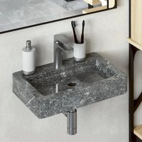 Berkfield Home Sink Grey 38x24x6.5 cm Marble