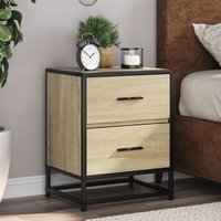 Berkfield Home Bedside Cabinets 2 pcs Sonoma Oak 40x31x50 cm Engineered Wood in Brown | Size: 40 x 31 x 50 cm